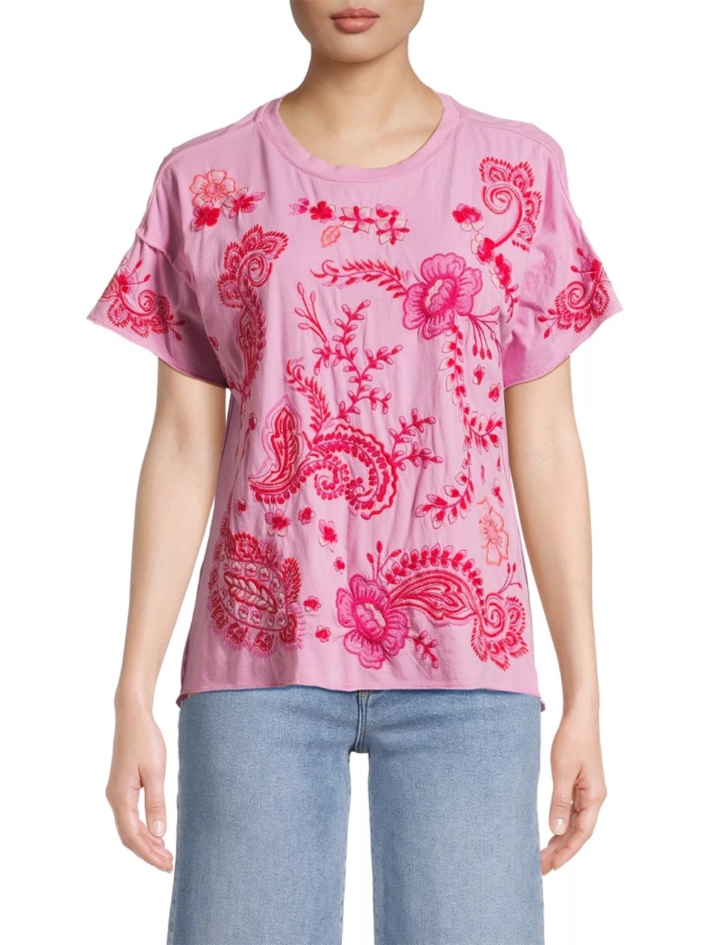 Johnny Was Cassia Raw Detail Swing Tee